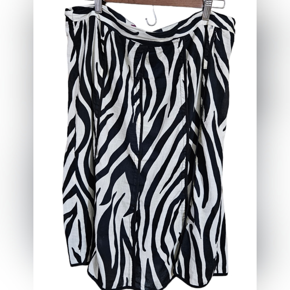 Mixed Nouveau Zebra Print Knee Length Lined Skirt XL Safari,Boho Vibes